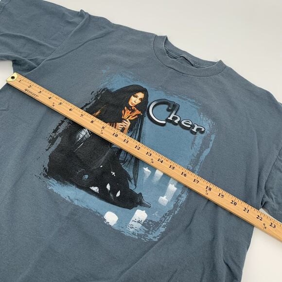 Vintage 1999 Cher Do You Believe Band Concert T-Shirt Large Adult Light Blue L - Picture 4 of 5